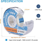WOSWEL Tape Refills with Dispenser, 24 Roll Invisible Tapes, 3/4 Inch X 1000 in - Image 2