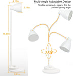 bohon led desk lamp with usb charging port showing dimensions