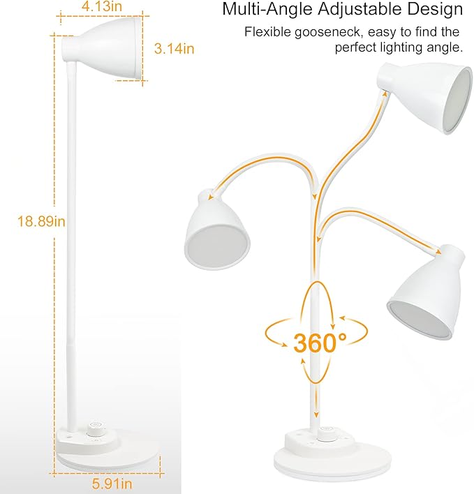 BOHON LED Desk Lamp with USB Charging Port, 3 Color Modes Dimmable Reading Lamp - Image 5