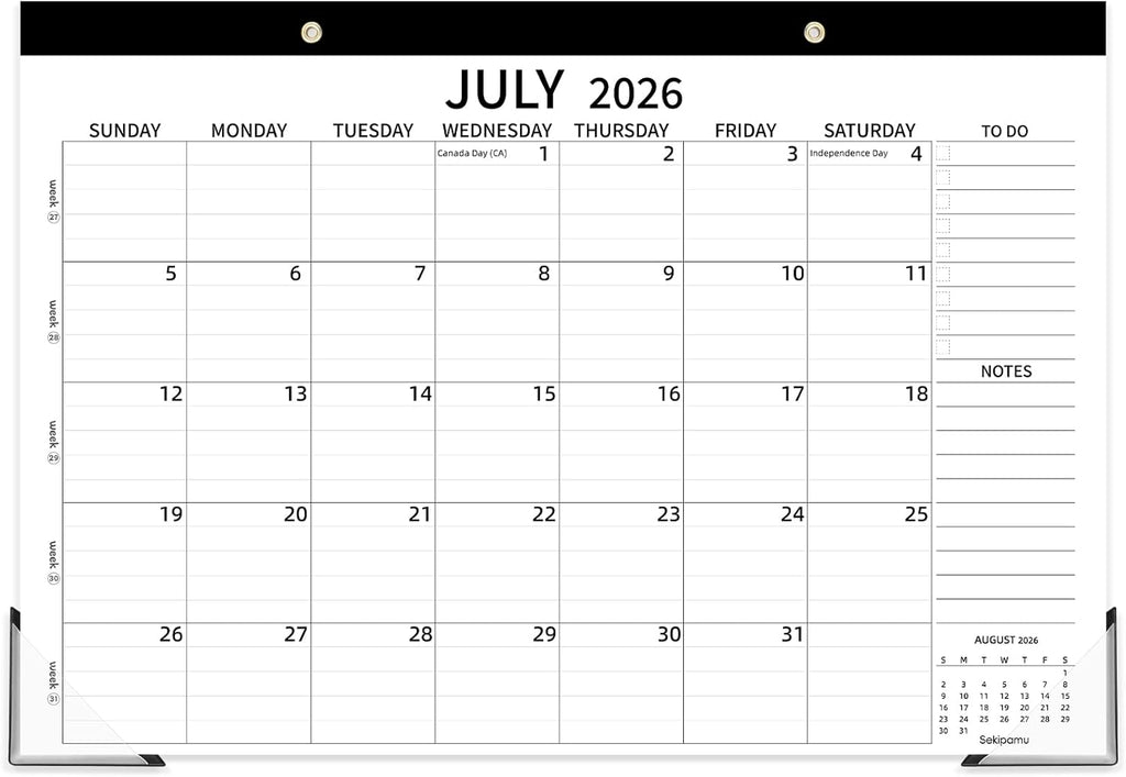 Desk Calendar 2026-2027, 17" x 12" Large Desk Calendar July 2026 to December 2027, 18 Months Calendar for Home Office