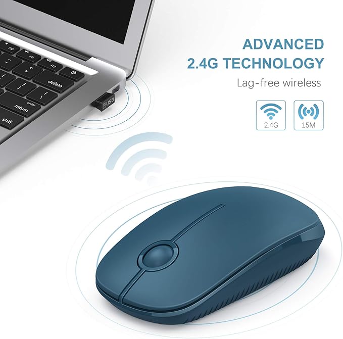 VssoPlor Wireless Mouse, 2.4G Slim Portable Computer Laptop Mouse - Image 4