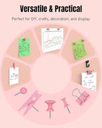 Uniclife 200 Pcs Thumb Tacks for Wall, Decorative Push Pins, Cute Thumbtacks - Image 4