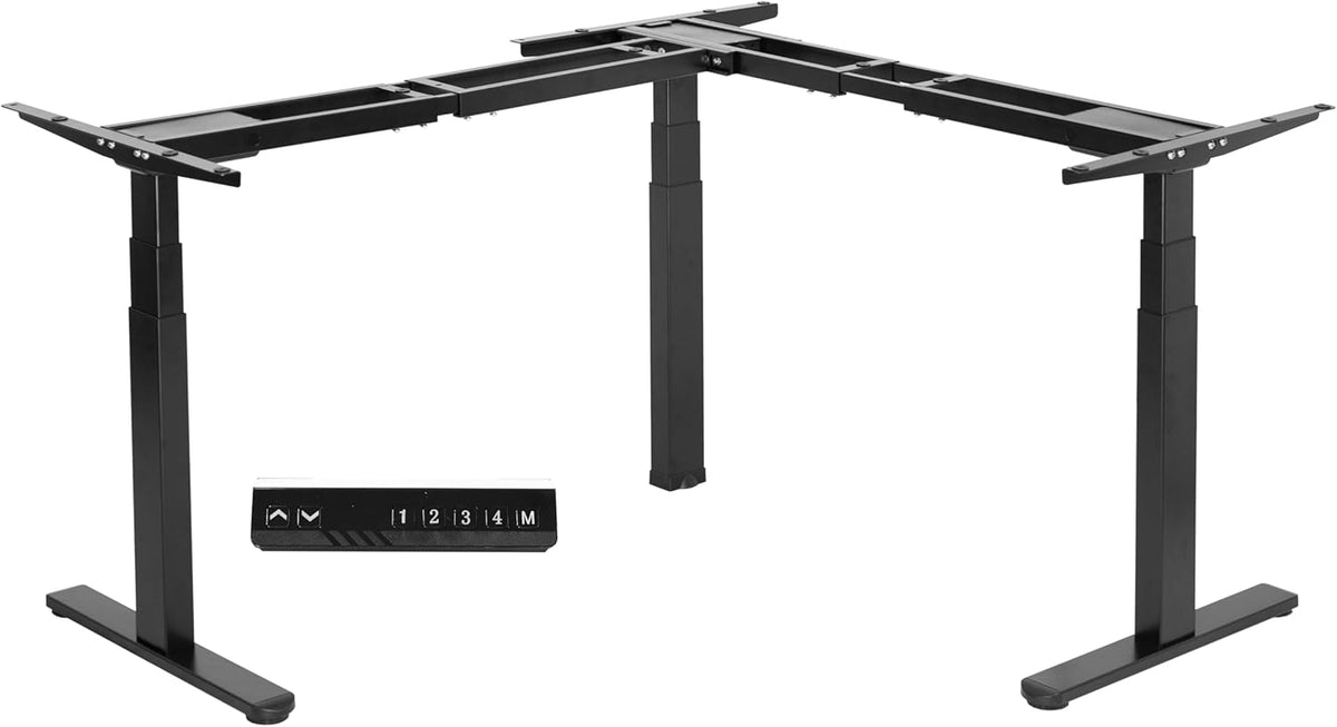 VIVO Electric Corner 3-Leg Standing Desk Frame, Triple Motor