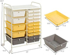 HAPPYGRILL 15-Drawer Rolling Cart, Storage Carts - Image 7