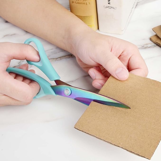 8.5" Scissors All Purpose, Titanium Coating Sharp Blade, Soft Comfort-Grip - Image 7