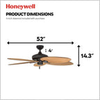 honeywell palm island 52 inch tropical indoor outdoor, close-up detail
