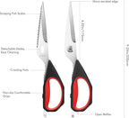 LIVINGO Kitchen Scissors, 2 Pack 9.25" Utility All Purpose Poultry Shears Heavy - Image 2