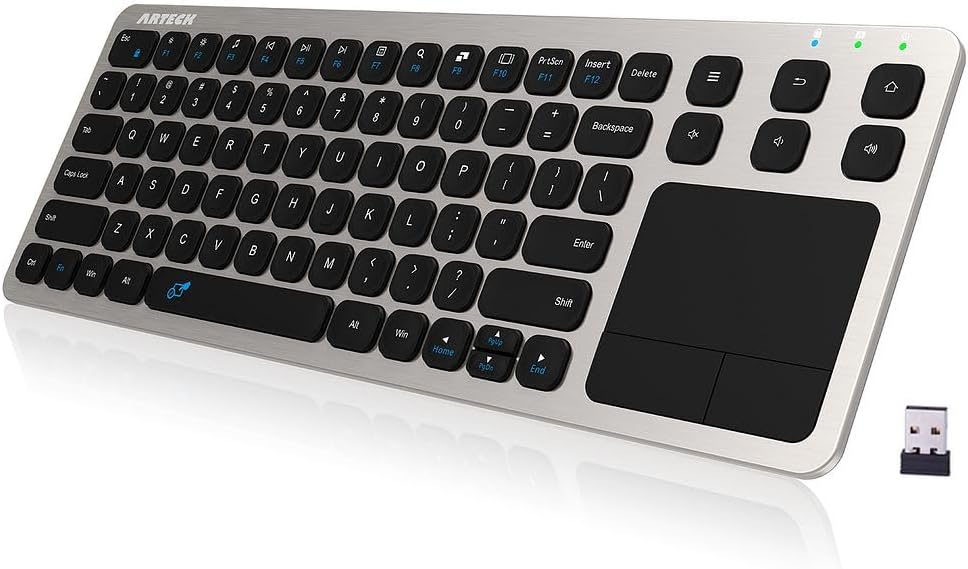 Arteck 2.4G Wireless Touch TV Keyboard with Easy Media Control and Built-in T...
