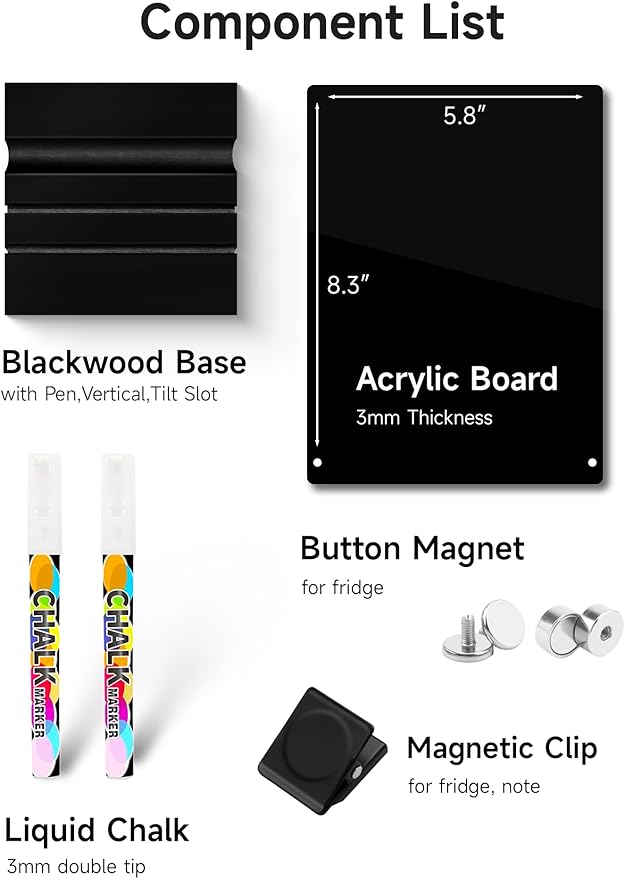 Kivsty Acrylic Black Dry Erase Board - Image 4