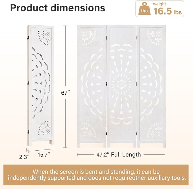 66.9Inch Wooden Room Partition - Image 8