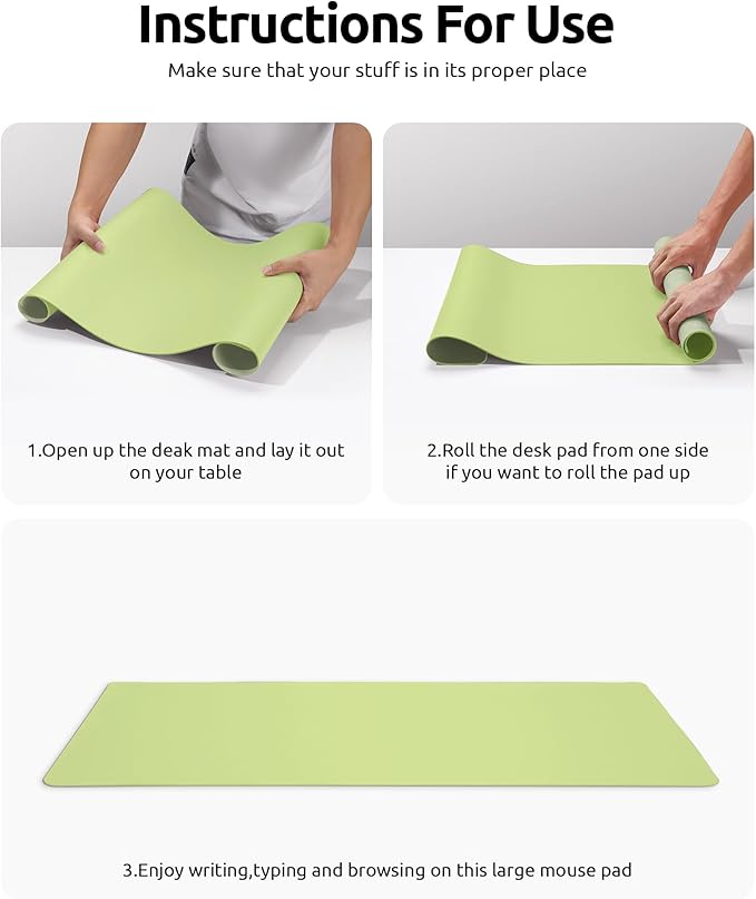 YSAGi Leather Desk Protector, Office Mat, Large Mouse Mat, Non-Slip PU Leather - Image 9
