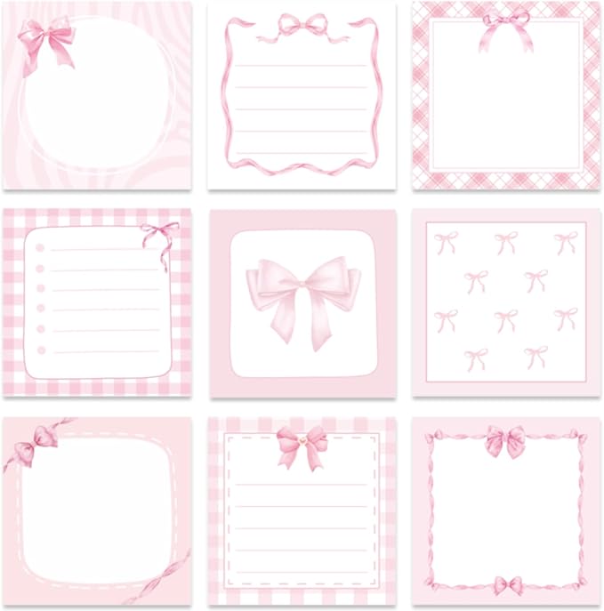 Pink Bow Sticky Notes Gifts by Lovarywow