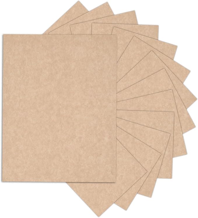 24 Sheets Parchment Cardstock 8.5 x 11 Textured Printer Paper, Goefun 90lb Tan by Goefun