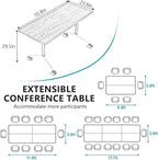Goakwwuz Conference Room Table, Folding Conference Tables, Thicken Grey Tabletop - Image 9