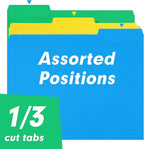 File Folder, RAZCC 100 Pack 1/3 Cut Tab Colored File Folders, File Folder - Image 3