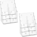 zavekia 2 Pack 3 Tier Acrylic Brochure Holder 8.5 x 11 inch, Magazine Holder by zavekia