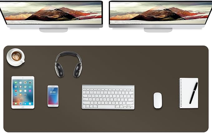 Boutilon Leather Desk Pad Protector, Non-Slip Mouse Pad, Laptop Desk Pad by Boutilon