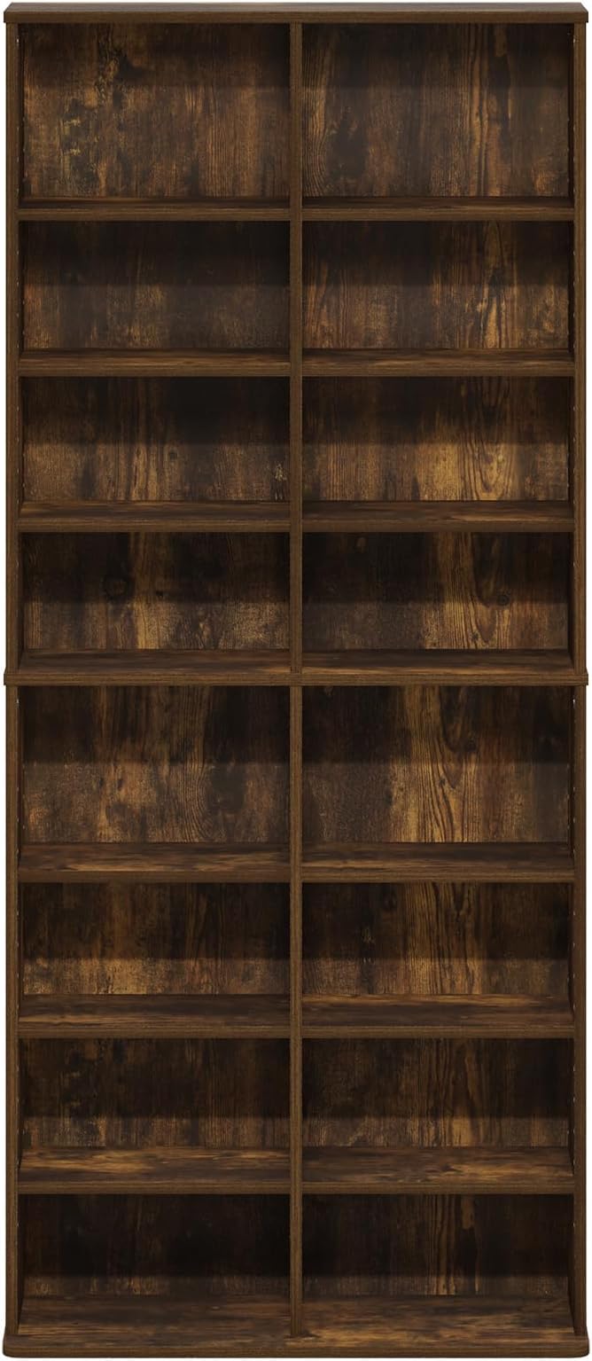 Furinno Jaya DVD Shelf, 16-Shelf Wide CD Rack, Media Shelf - Image 6