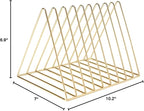 Sooyee 9 Slot Gold Magazine Holder, Desktop File Sorter Organizer Triangle - Image 7