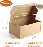 PHAREGE 9x6x4 inch Gift Shipping Boxes Bulk 25 Pack Brown, Tab Lock Tuck Top - Image 2