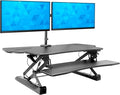 Mount-It! Standing Desk Converter Height Adjustable 47" Extra Large Wide Stand by Mount-It
