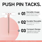 120 PCS Flat Rose Gold Push Pins - Image 2