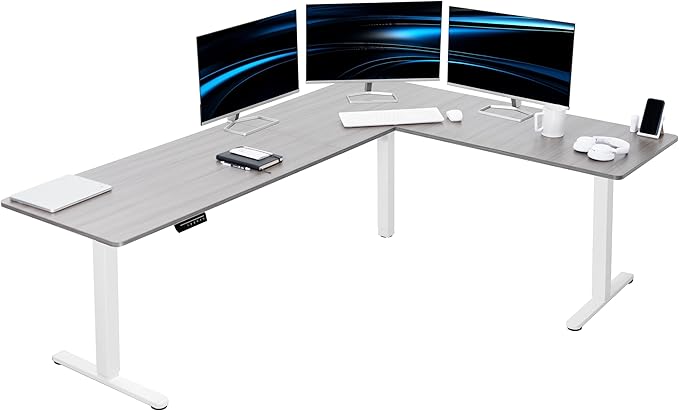 VIVO Electric Corner 84 x 63 inch L-Shaped Standing Desk, Memory Height by VIVO