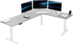 VIVO Electric Corner 84 x 63 inch L-Shaped Standing Desk, Memory Height by VIVO