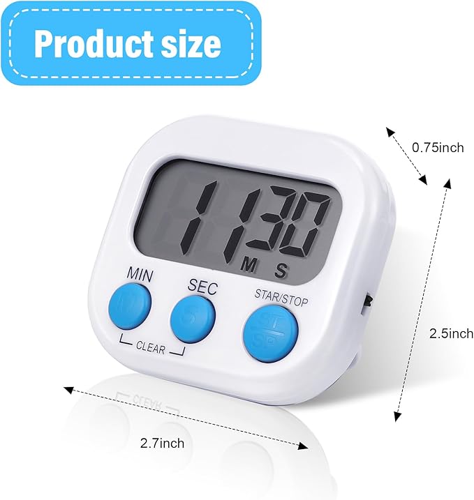 Weewooday 12 Pcs Digital Kitchen Magnetic Timer Bulk Classroom Count up - Image 2