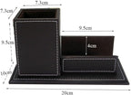 KINGFOM PU Leather Desk Organizer and Accessories, Pencil Holder - Image 3