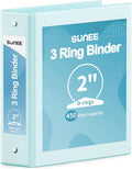 SUNEE 3 Ring Binder 2 Inch 1 Pack, Pastel Blue by SUNEE
