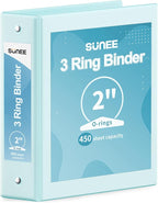 SUNEE 3 Ring Binder 2 Inch 1 Pack, Pastel Blue by SUNEE