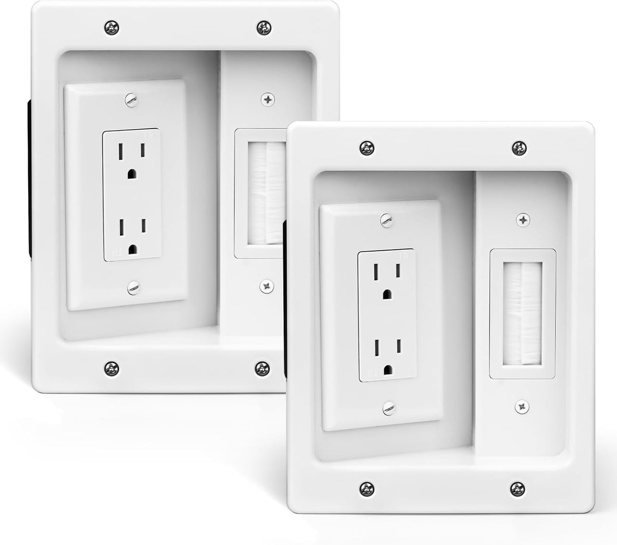 Wall Cable Concealer Management Box Recessed Outlet Wall Mount Behind TV