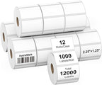 12 Rolls 12000 Labels 2.25" x 1.25" Direct Thermal Labels by AveneMark