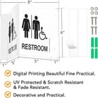 Faittoo Restroom Sign, Bathroom Signs, 2 Pack 6 x 8 Inches Acrylic Sign - Image 2