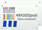 H-Qprobd Glass White Board for Wall Dry Erase Board 48" x 32" Magnetic by H-Qprobd