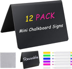 12PCS Mini Chalkboard Signs, Reusable Table Sign Chalk Board by EOKOICA