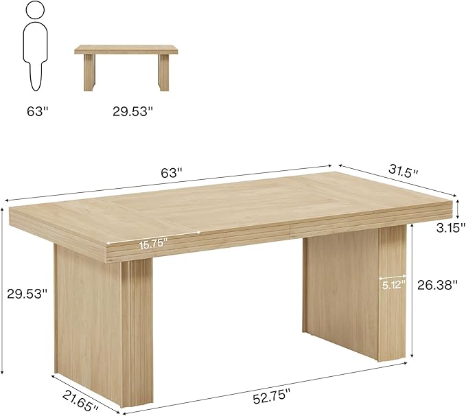 Tribesigns 63" Executive Desk, Modern Executive Office Desk - Image 2