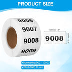 PATIKIL 0.8 x 1.6 Inch Inventory Number Sticker, 2 Roll 9001 to 10000 - Image 2