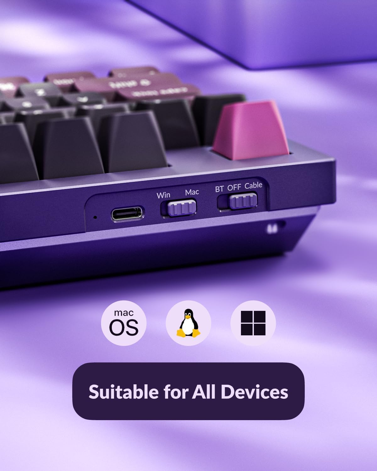 Keychron Q5 Pro 96% Wireless Mechanical Keyboard Full Aluminum - Purple