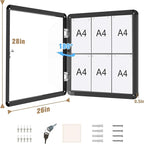 Mifuro 28"x26" Enclosed Bulletin Board, Lockable Weather-Resistant Aluminum - Image 5
