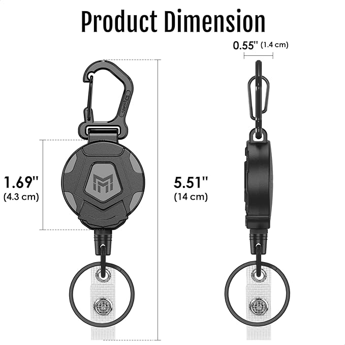 MNGARISTA Retractable Keychain, Heavy Duty Carabiner Badge Holder, Tactical ID - Image 5