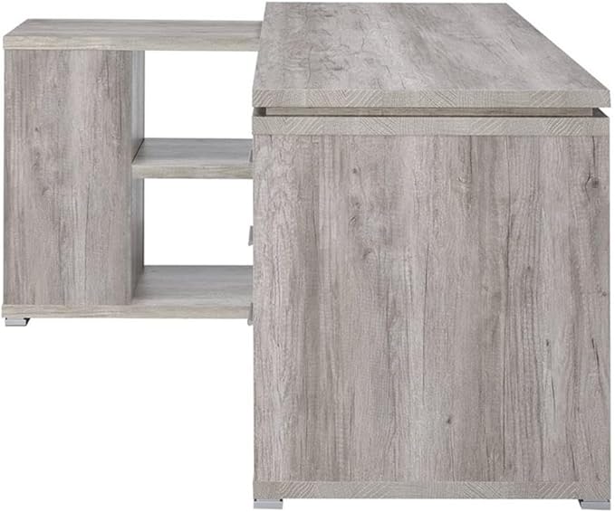 Pemberly Row L Shape Corner Storage Desk in Grey Driftwood, Letter/Legal File - Image 6