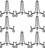 HENABLE 8PCS Premium Black Iron Plate Stands by HENABLE