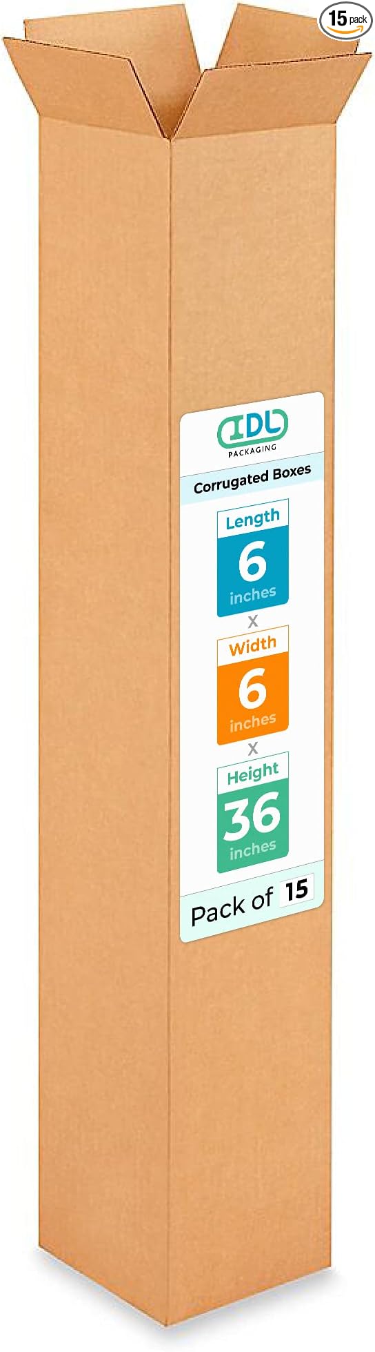 Tall Moving & Shipping Boxes 6"L x 6"W x 36"H by IDLPackaging