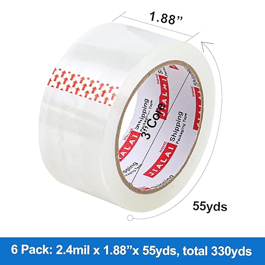 JIALAI HOME Heavy Duty Transparent Packing Tape, 6 Rolls - Image 2
