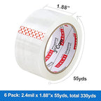 JIALAI HOME Heavy Duty Transparent Packing Tape, 6 Rolls - Image 2