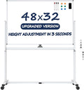 Large Dry-Erase Rolling Magnetic Whiteboard by TSJOFFICE