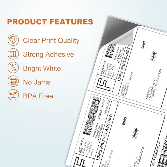 BESTEASY 16000 Half Sheet Self Adhesive Shipping Labels, Laser/Ink Jet White - Image 4