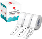 Phomemo D30 D30D Labels, Black on White (12mm X 40mm) | Ideal for home storage, office files, school supplies, kitchen jar marking & daily classification,160 Labels/Roll